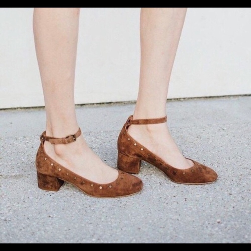 Madewell Inez stud block heel ankle strap